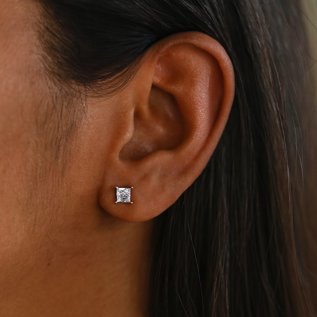 Princess Cut Diamond Earrings 1.0 Carat - Fenom & Co.