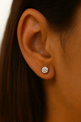 Round Cut Diamond Earrings 1.0 Carat (4-Prongs) - Fenom & Co.