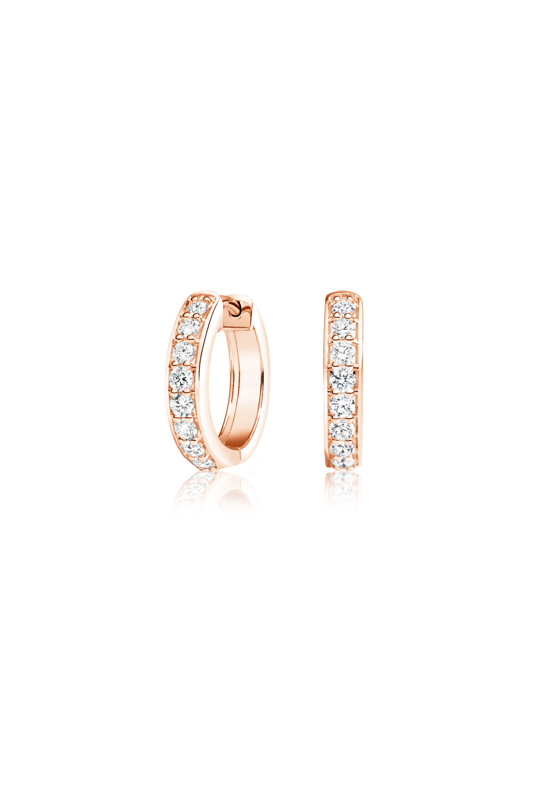 Diamond Hoop Earrings (Halfway) - Fenom & Co.