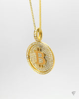 Bitcoin Piece Pendant Fully Iced Out - Fenom & Co.