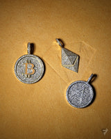 Bitcoin Piece Pendant Fully Iced Out - Fenom & Co.