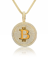 Bitcoin Piece Pendant Fully Iced Out - Fenom & Co.