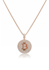 Bitcoin Piece Pendant Fully Iced Out - Fenom & Co.