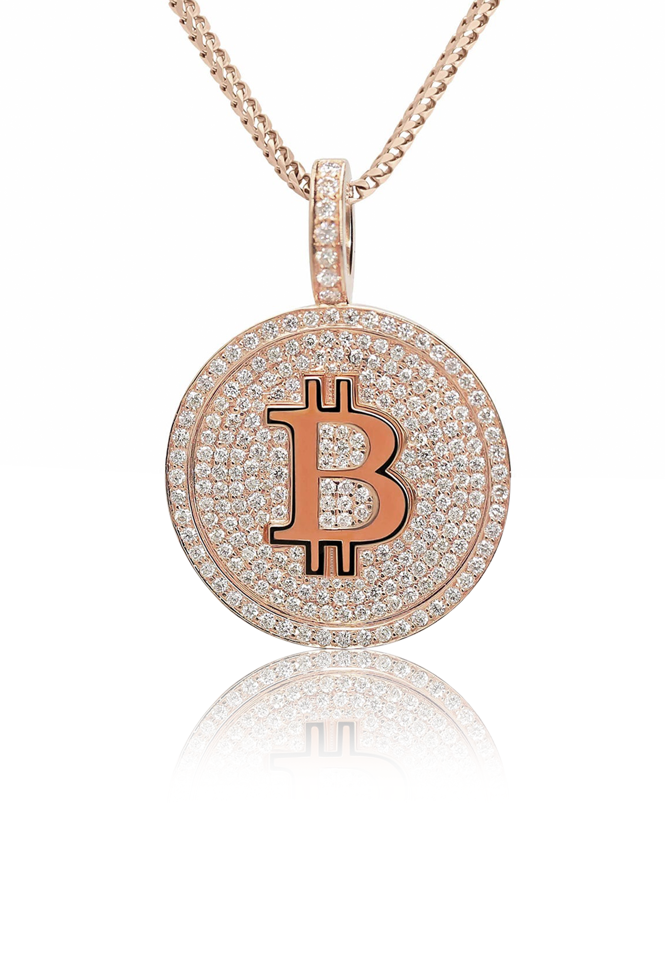 Bitcoin Piece Pendant Fully Iced Out - Fenom & Co.