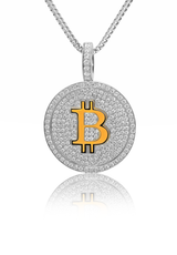 Bitcoin Piece Pendant Fully Iced Out - Fenom & Co.
