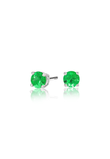 Green Round Cut Emerald Earrings 1.0 Carat - Fenom & Co.