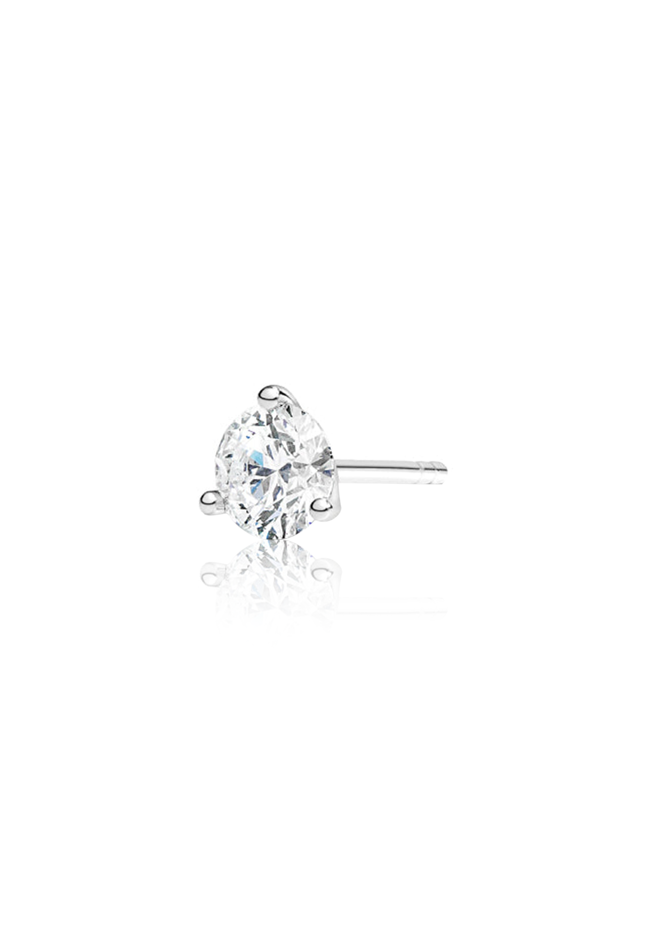 Round Cut Diamond Earrings 1.0 Carat (3-Prongs) - Fenom & Co.