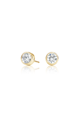 Round Cut Diamond Earrings 0.5 Carat (Bezel Set) - Fenom & Co.