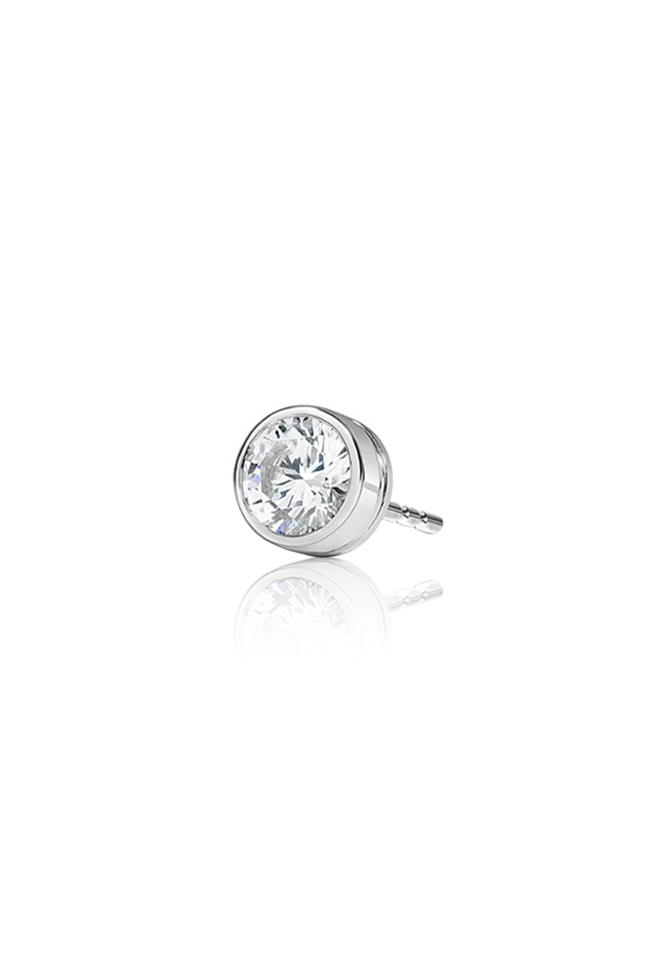 Round Cut Diamond Earrings 0.5 Carat (Bezel Set) - Fenom & Co.