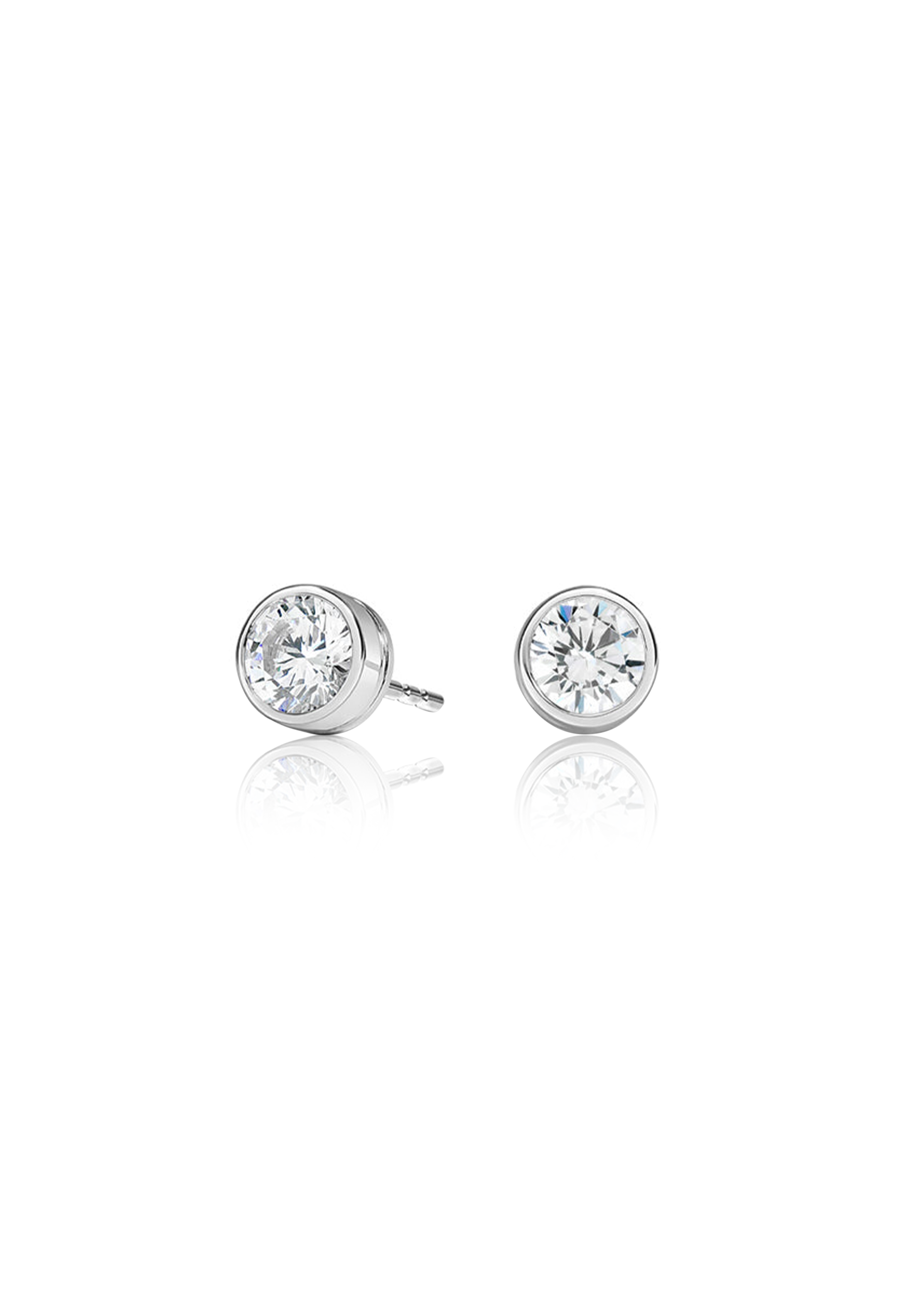 Round Cut Diamond Earrings 0.5 Carat (Bezel Set) - Fenom & Co.