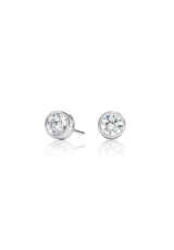 Round Cut Diamond Earrings 0.5 Carat (Bezel Set) - Fenom & Co.