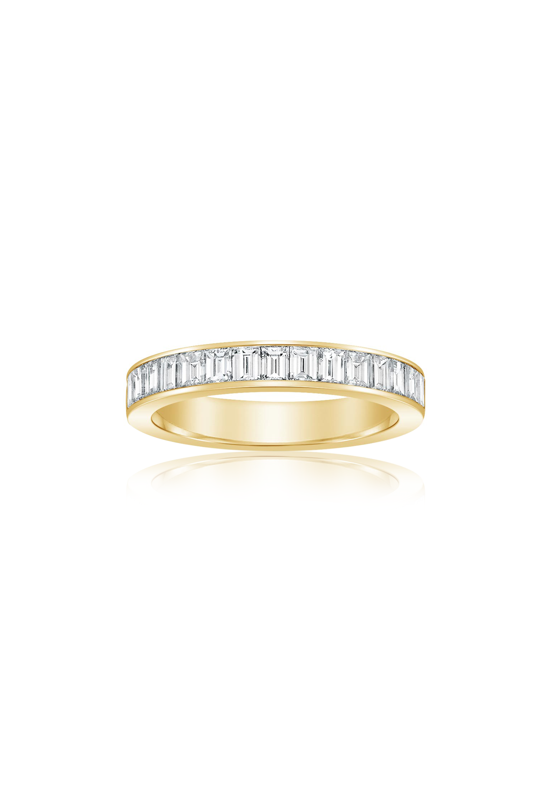1 Row Channel Set Diamond Solid Gold Ring (Halfway) - Fenom & Co.