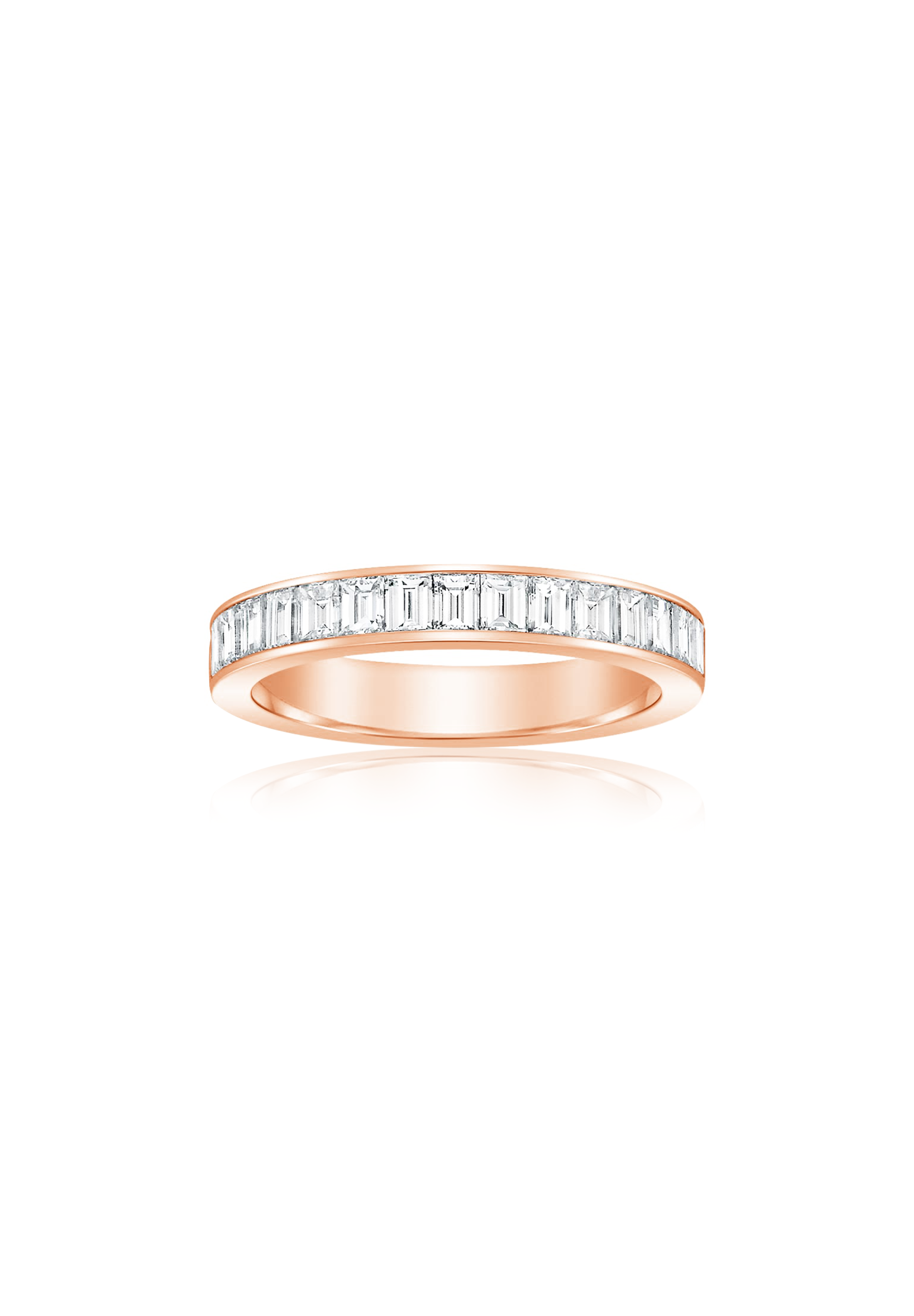 1 Row Channel Set Diamond Solid Gold Ring (Halfway) - Fenom & Co.