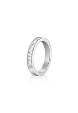 1 Row Channel Set Diamond Solid Gold Ring (Halfway) - Fenom & Co.