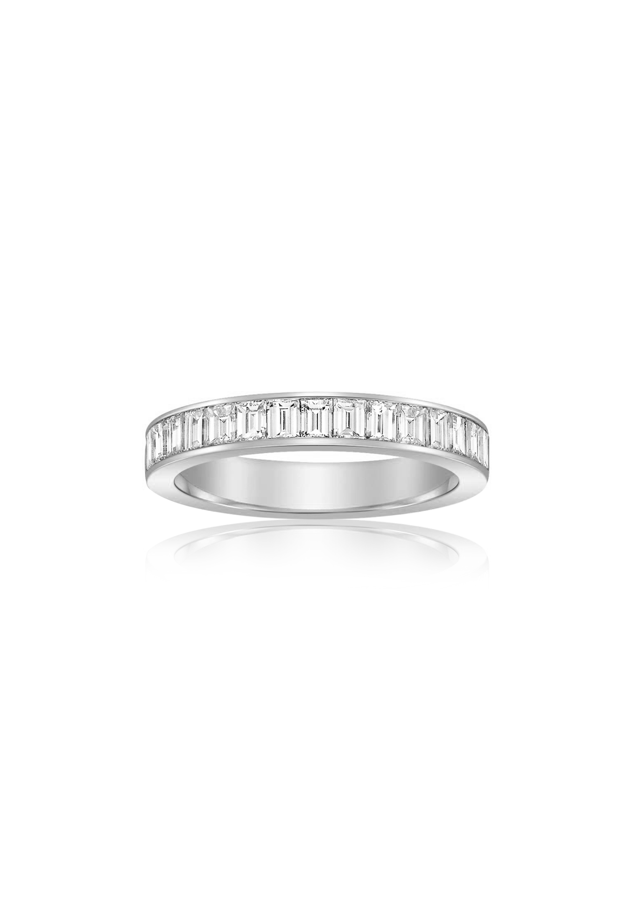 1 Row Channel Set Diamond Solid Gold Ring (Halfway) - Fenom & Co.