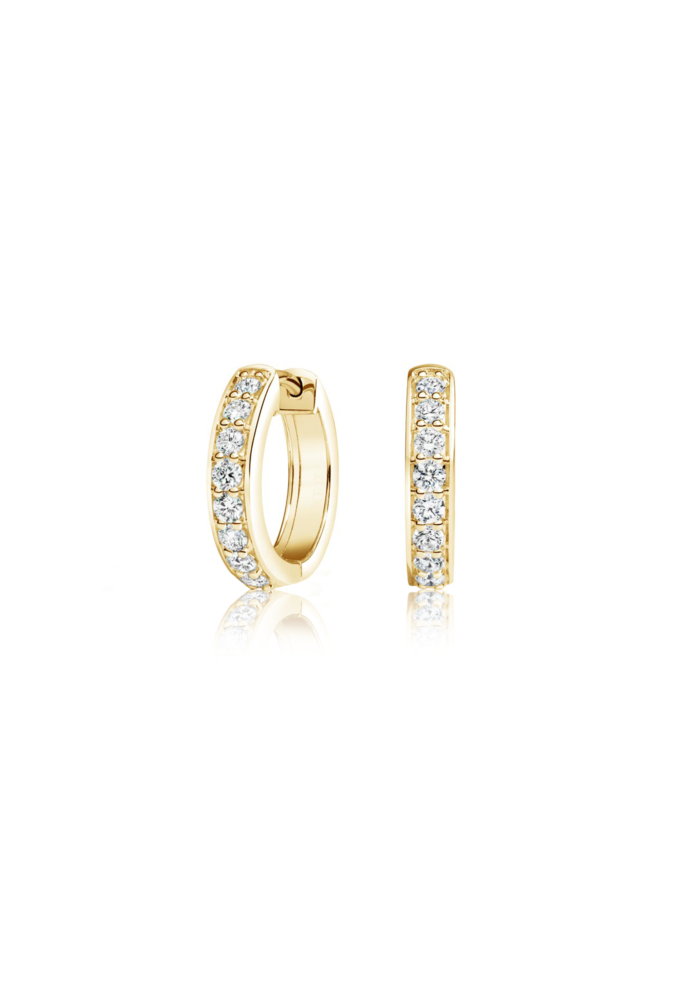 Diamond Hoop Earrings (Halfway) - Fenom & Co.