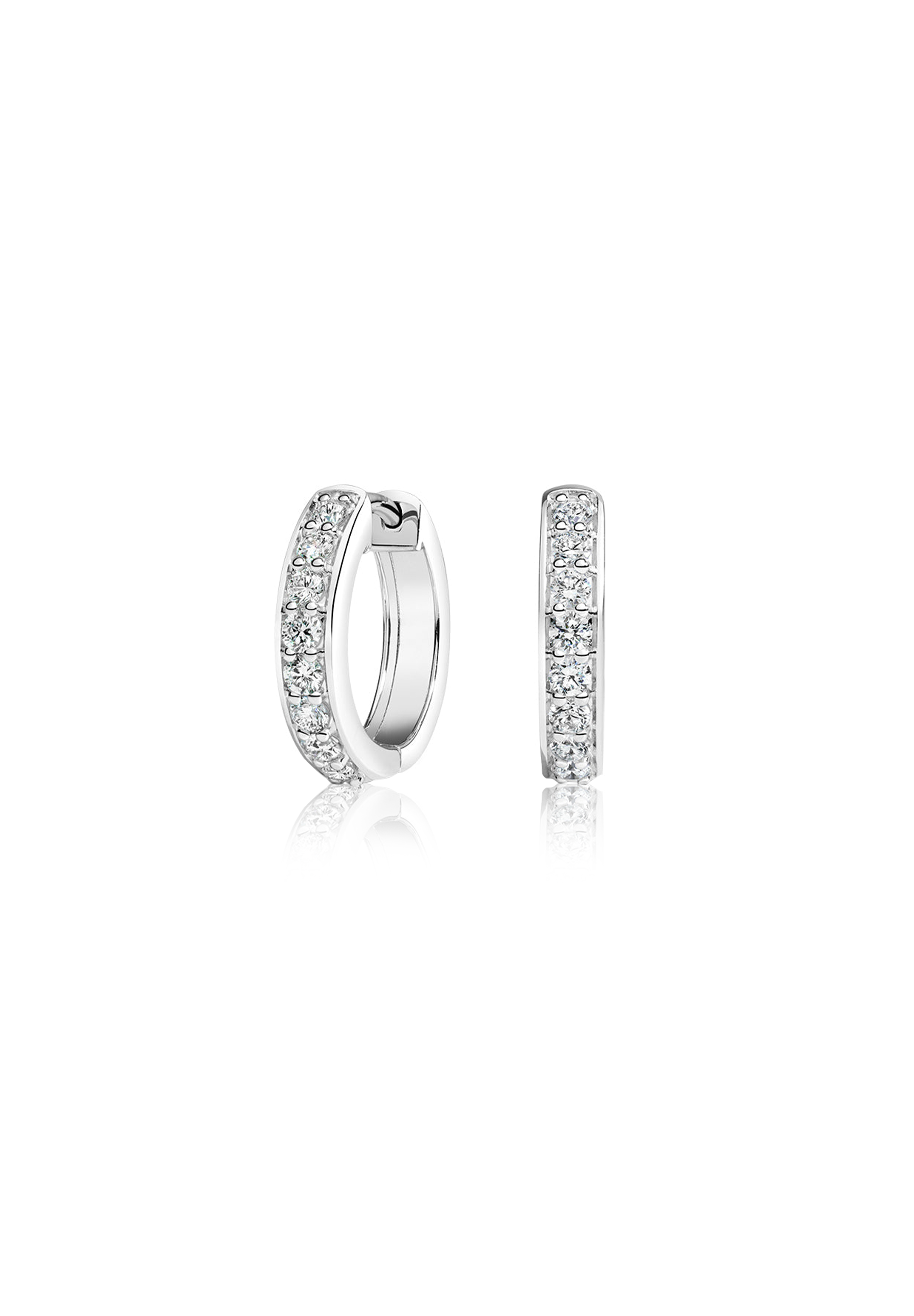 Diamond Hoop Earrings (Halfway) - Fenom & Co.