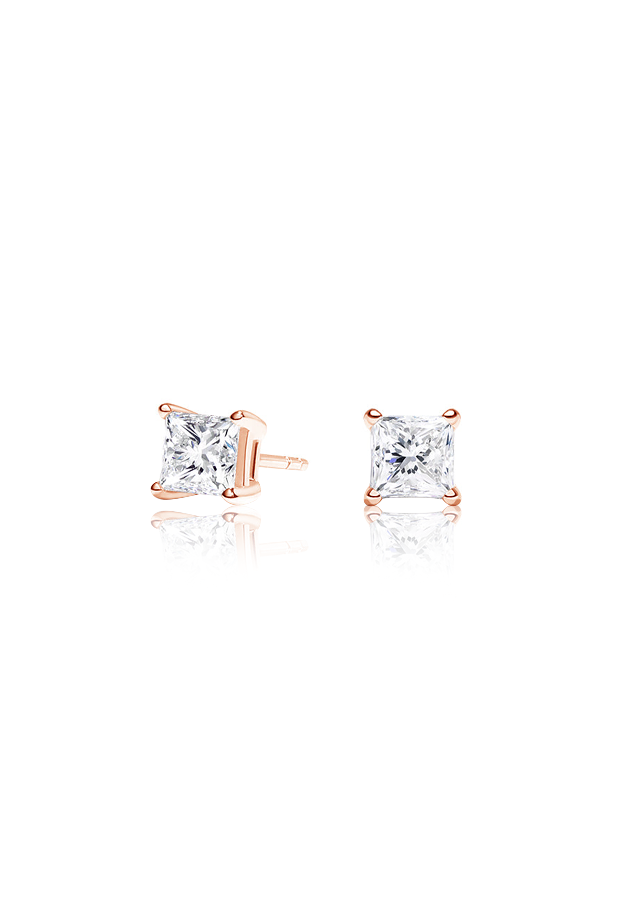 Princess Cut Diamond Earrings 1.0 Carat - Fenom & Co.