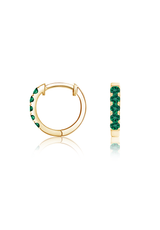 Green Emerald Hoop Earrings (Halfway) - Fenom & Co.